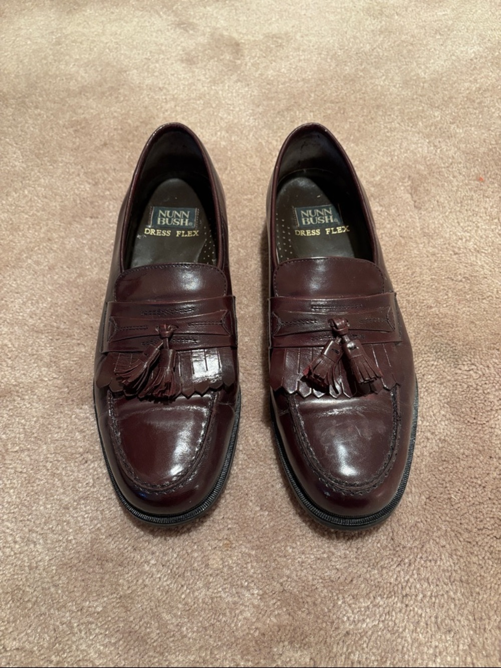 Nunn Bush Men's Wine Tassel Kiltie Penny Loafers